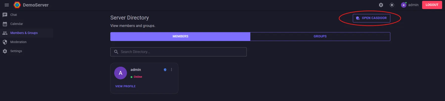 Open Casdoor Admin