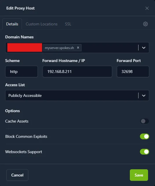 Nginx Proxy Manager Configuration