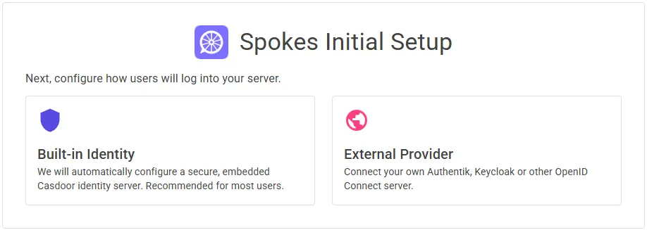 Identity provider setup
